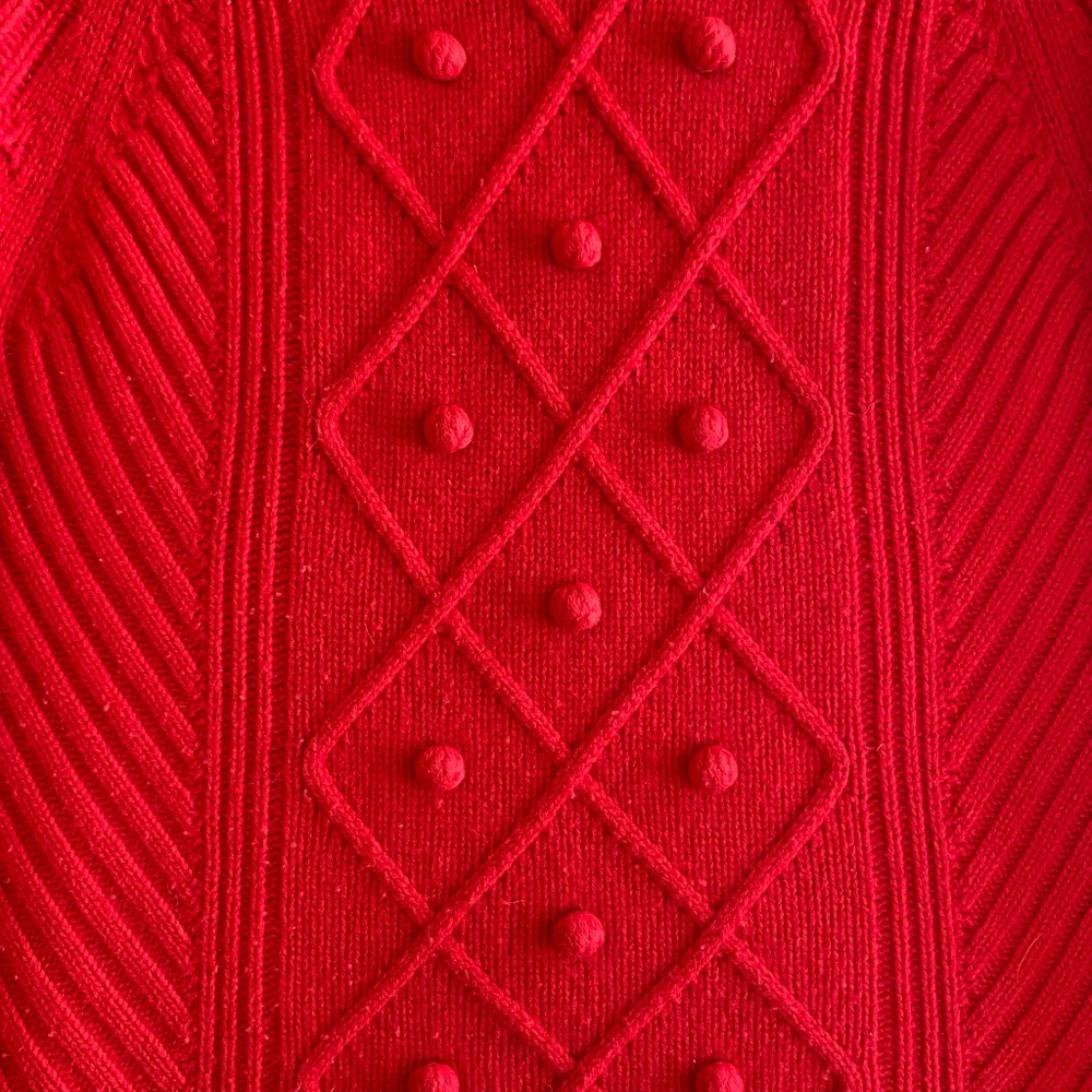 J Crew Wool Sweater Red Long Sleeve Knit Size Large - Picture 4 of 9